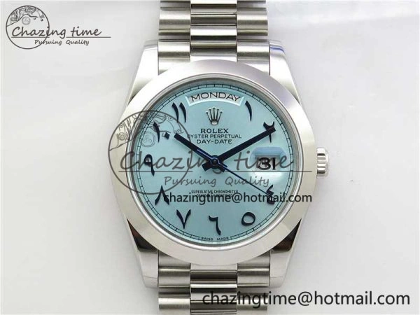 Day Date 40mm SS BP Maker Best Edition Blue Dial Arabic Markers On SS Bracelet A Colorful 2887