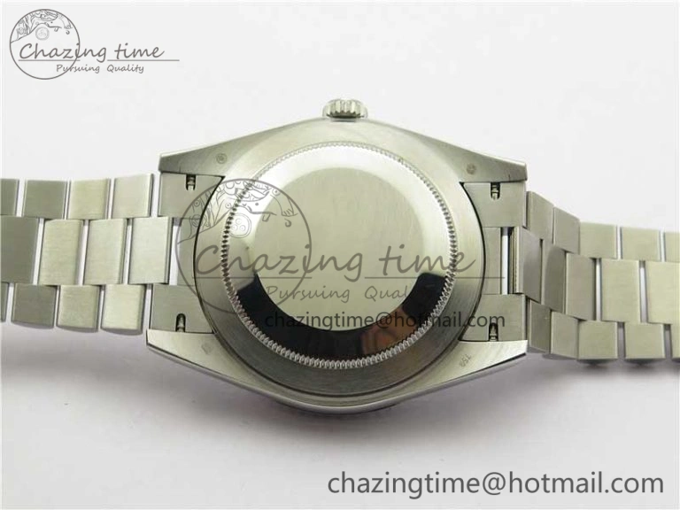 Youthful Day Date 40mm SS BP Maker Best Edition Diamond Bezel Blue Dial Arabic Markers On SS Bracelet A 2883