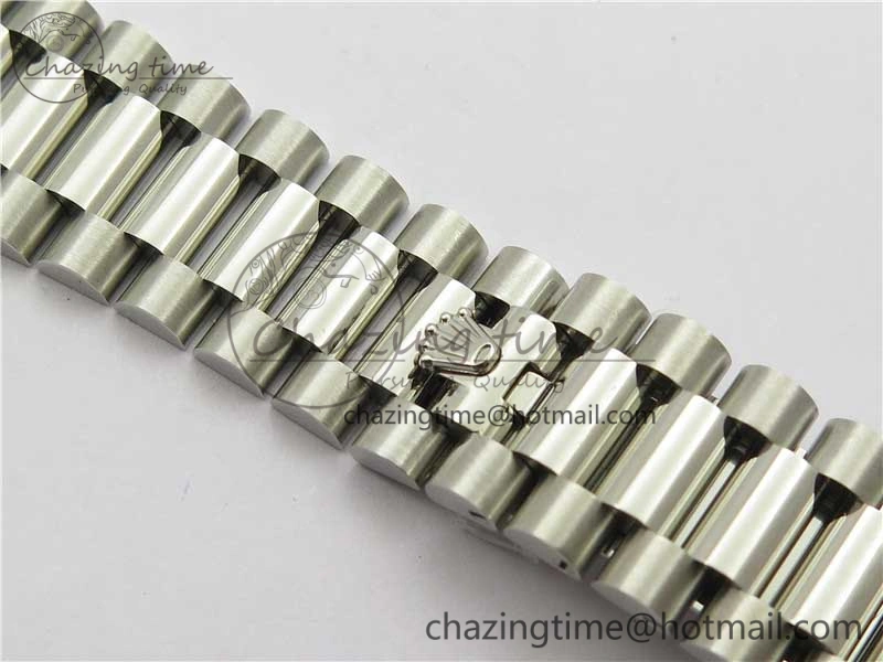 Youthful Day Date 40mm SS BP Maker Best Edition Diamond Bezel Blue Dial Arabic Markers On SS Bracelet A 2883