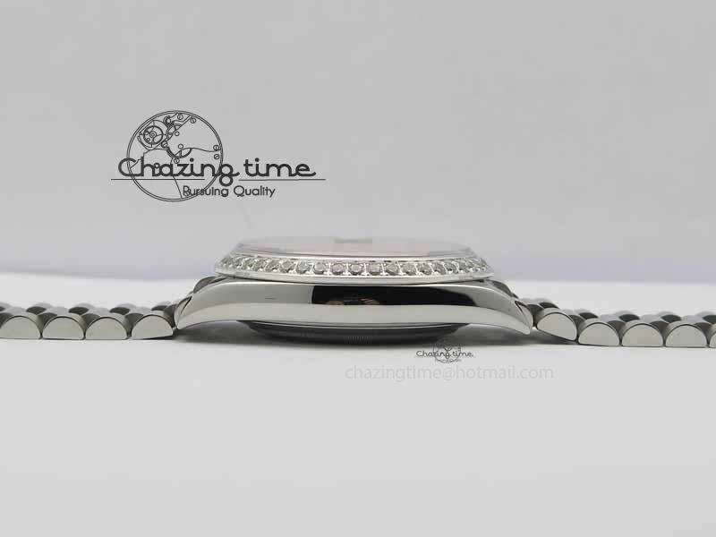 FlexibleFit Day Date 40mm SS BP Maker Best Edition Diamond Bezel Ice Blue Dial On SS Bracelet A 3698