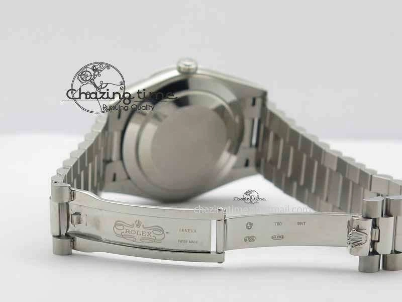 Affordable Day Date 40mm SS BP Maker Best Edition Diamond Bezel Ice Blue Dial On SS Bracelet ETA 3699