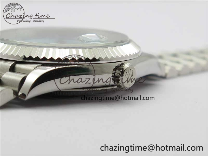 MoistureWicking Day Date 40mm SS BP Maker Best Edition Fluted Bezel Blue Dial Arabic Markers On SS Bracelet A 2886
