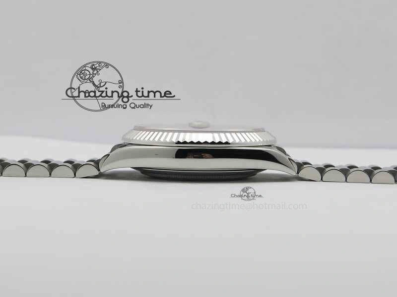 Day Date 40mm SS BP Maker Best Edition Ice Blue Dial Diamond Markers On SS Bracelet A Youthful 3702