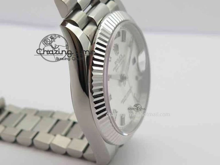 Cozy Day Date 40mm SS BP Maker Best Edition Silver Dial Diamond Markers On SS Bracelet A 3694