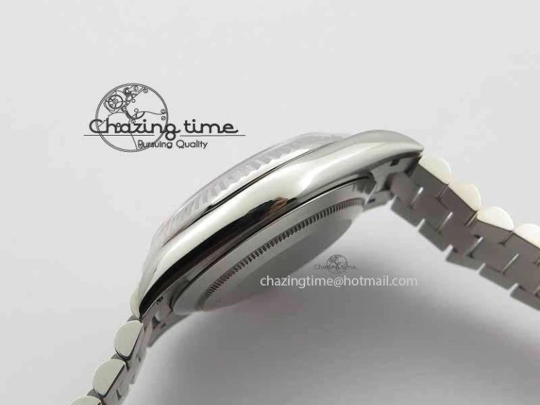 Day Date 40mm SS BP Maker Best Edition Silver Dial Diamond Markers On SS Bracelet ETA Refined 3690