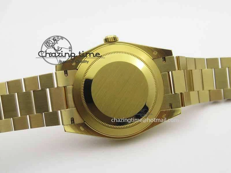 Day Date 40mm Wrapped YG BP Maker Best Edition Gold Dial Diamond Bezel On YG Bracelet ETA Timeless 3683