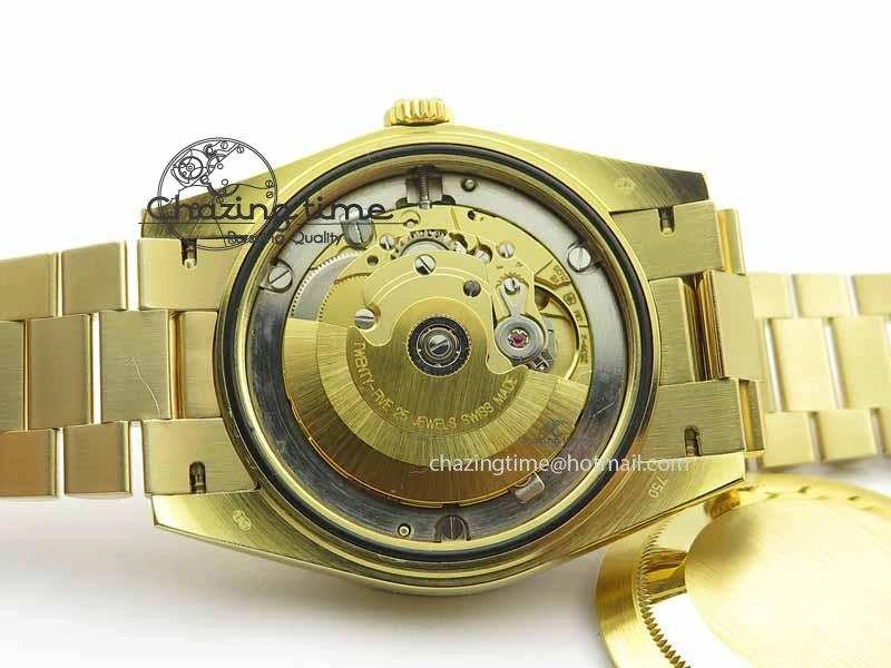 Day Date 40mm Wrapped YG BP Maker Best Edition Gold Dial Diamond Bezel On YG Bracelet ETA Timeless 3683