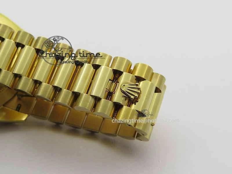 Day Date 40mm Wrapped YG BP Maker Best Edition Gold Dial Diamond Bezel On YG Bracelet ETA Timeless 3683