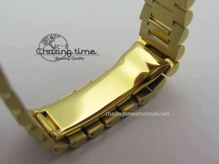 Day Date 40mm Wrapped YG BP Maker Best Edition Gold Dial Diamond Bezel On YG Bracelet ETA Timeless 3683