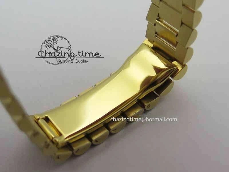 Day Date 40mm Wrapped YG BP Maker Best Edition Gold Dial Diamond Bezel On YG Bracelet ETA Timeless 3683
