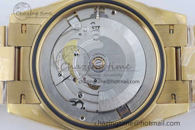 Breathable Day Date 40mm YG 904L Steel TWF 1:1 Best Edition Green Roman Dial on YG Bracelet A 2346