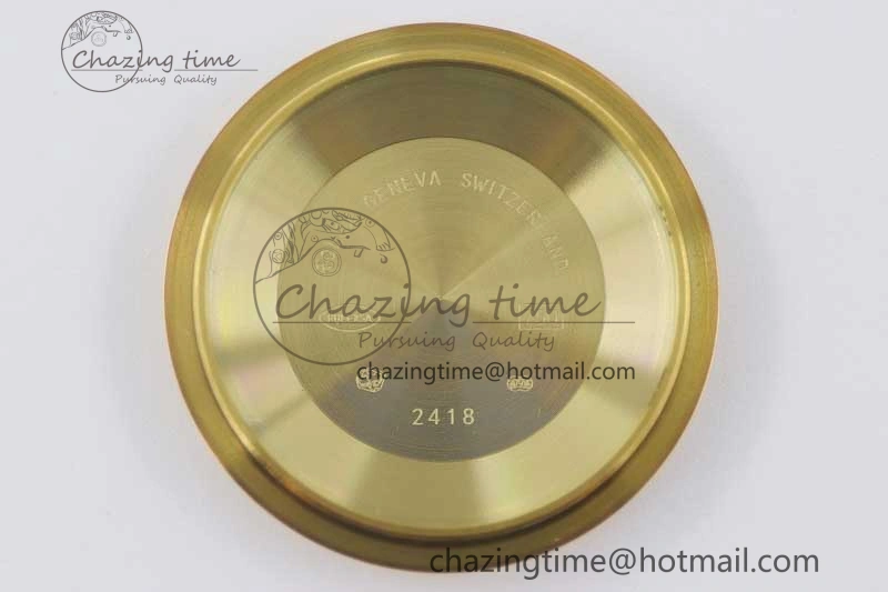 Breathable Day Date 40mm YG 904L Steel TWF 1:1 Best Edition Green Roman Dial on YG Bracelet A 2346
