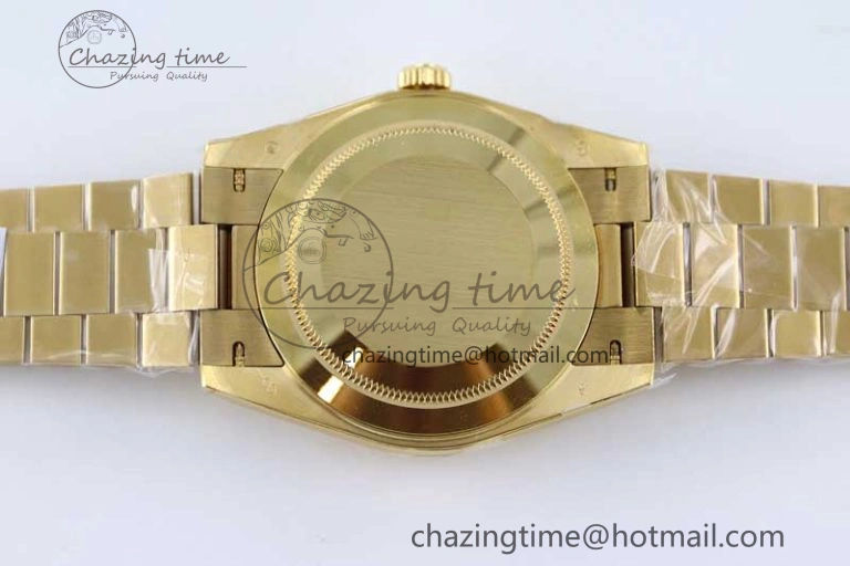 Practical Day Date 40mm YG 904L Steel TWF 1:1 Best Edition Silver Roman Dial on YG Bracelet A 2369