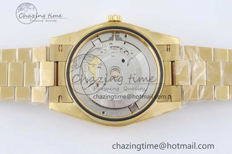 Practical Day Date 40mm YG 904L Steel TWF 1:1 Best Edition Silver Roman Dial on YG Bracelet A 2369