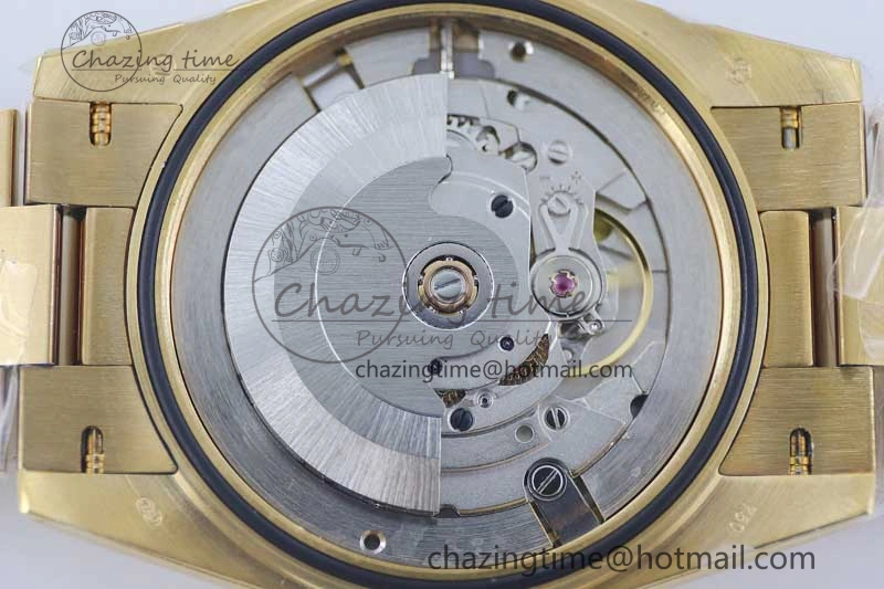 Practical Day Date 40mm YG 904L Steel TWF 1:1 Best Edition Silver Roman Dial on YG Bracelet A 2369