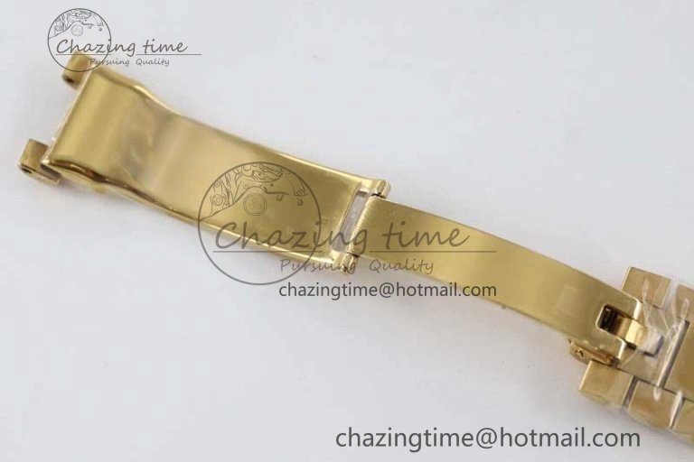 Practical Day Date 40mm YG 904L Steel TWF 1:1 Best Edition Silver Roman Dial on YG Bracelet A 2369