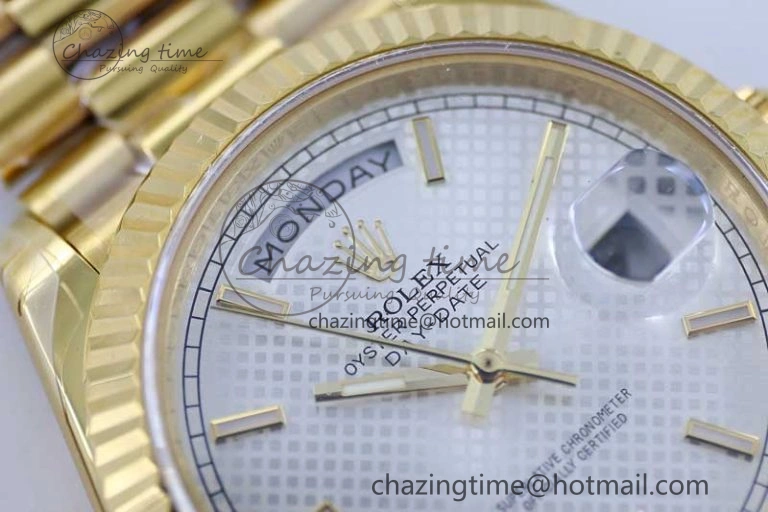 Sporty Day Date 40mm YG 904L Steel TWF 1:1 Best Edition White Dial on YG Bracelet A 2368
