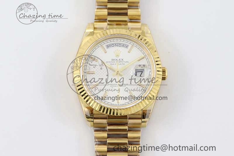 Sporty Day Date 40mm YG 904L Steel TWF 1:1 Best Edition White Dial on YG Bracelet A 2368