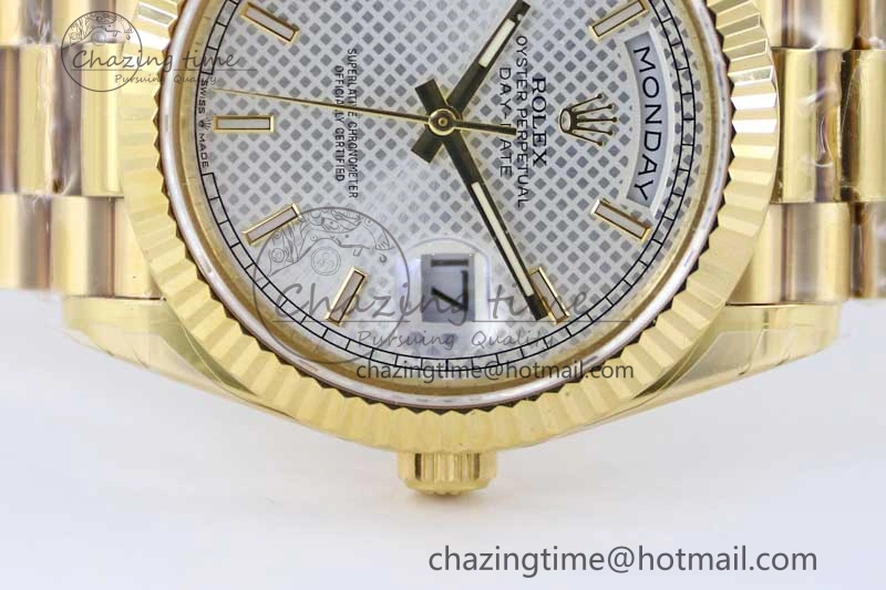 Sporty Day Date 40mm YG 904L Steel TWF 1:1 Best Edition White Dial on YG Bracelet A 2368