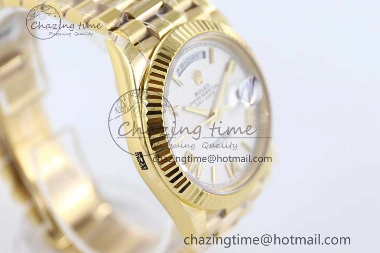 Day Date 40mm YG 904L Steel TWF 1:1 Best Edition White Roman Dial on YG Bracelet A Classic 2370