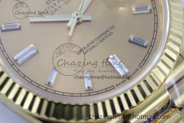 FashionForward Day Date 40mm YG 904L Steel TWF 1:1 Best Edition YG Crystal Dial on YG Bracelet A 2366