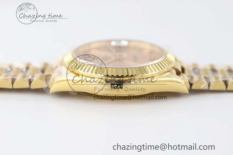 Contemporary Day Date 40mm YG 904L Steel TWF 1:1 Best Edition YG Roman Dial on YG Bracelet A 2348