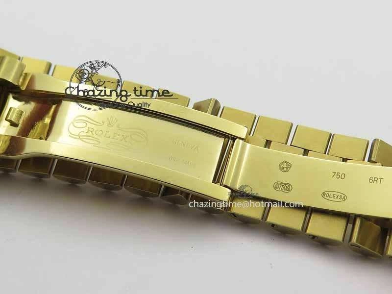 Bright Day Date 40mm YG BP Maker Best Edition Black Dial Diamond Bezel On YG Bracelet A 3681