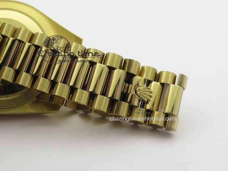 Day Date 40mm YG BP Maker Best Edition Black Dial Diamond Markers On YG Bracelet A Vibrant 3686