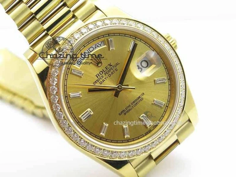Day Date 40mm YG BP Maker Best Edition YG Dial Diamond Bezel On YG Bracelet A MultiPurpose 3682