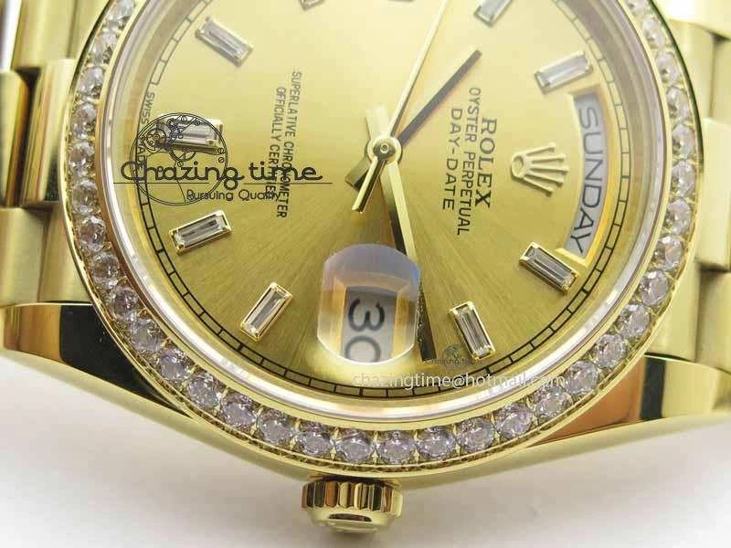 Day Date 40mm YG BP Maker Best Edition YG Dial Diamond Bezel On YG Bracelet A MultiPurpose 3682