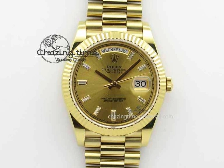 Day Date 40mm YG BP Maker Best Edition YG Dial Diamond Markers On YG Bracelet A Modern 3684