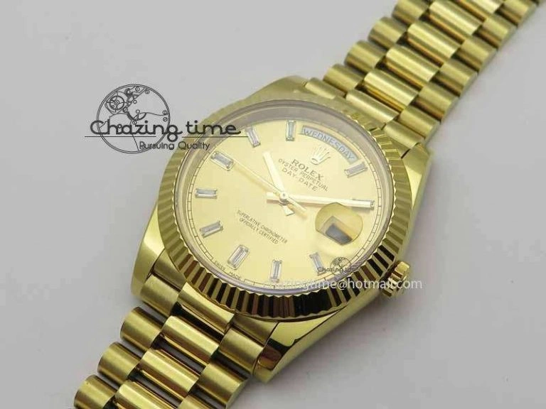 Day Date 40mm YG BP Maker Best Edition YG Dial Diamond Markers On YG Bracelet A Modern 3684