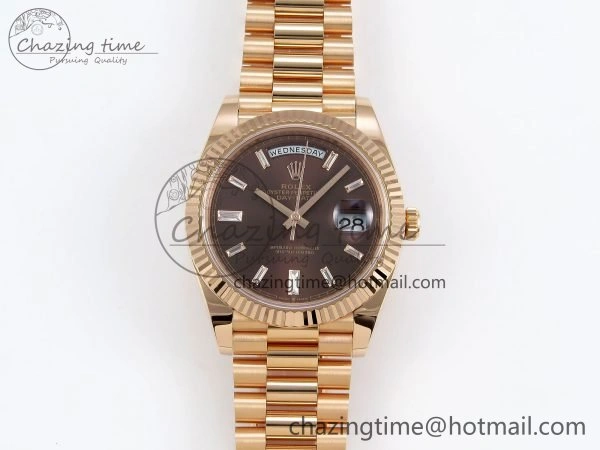 DayDate 40 228235 ARF 904L Steel Brown Crystal Dial on President Bracelet VR Timeless 1546