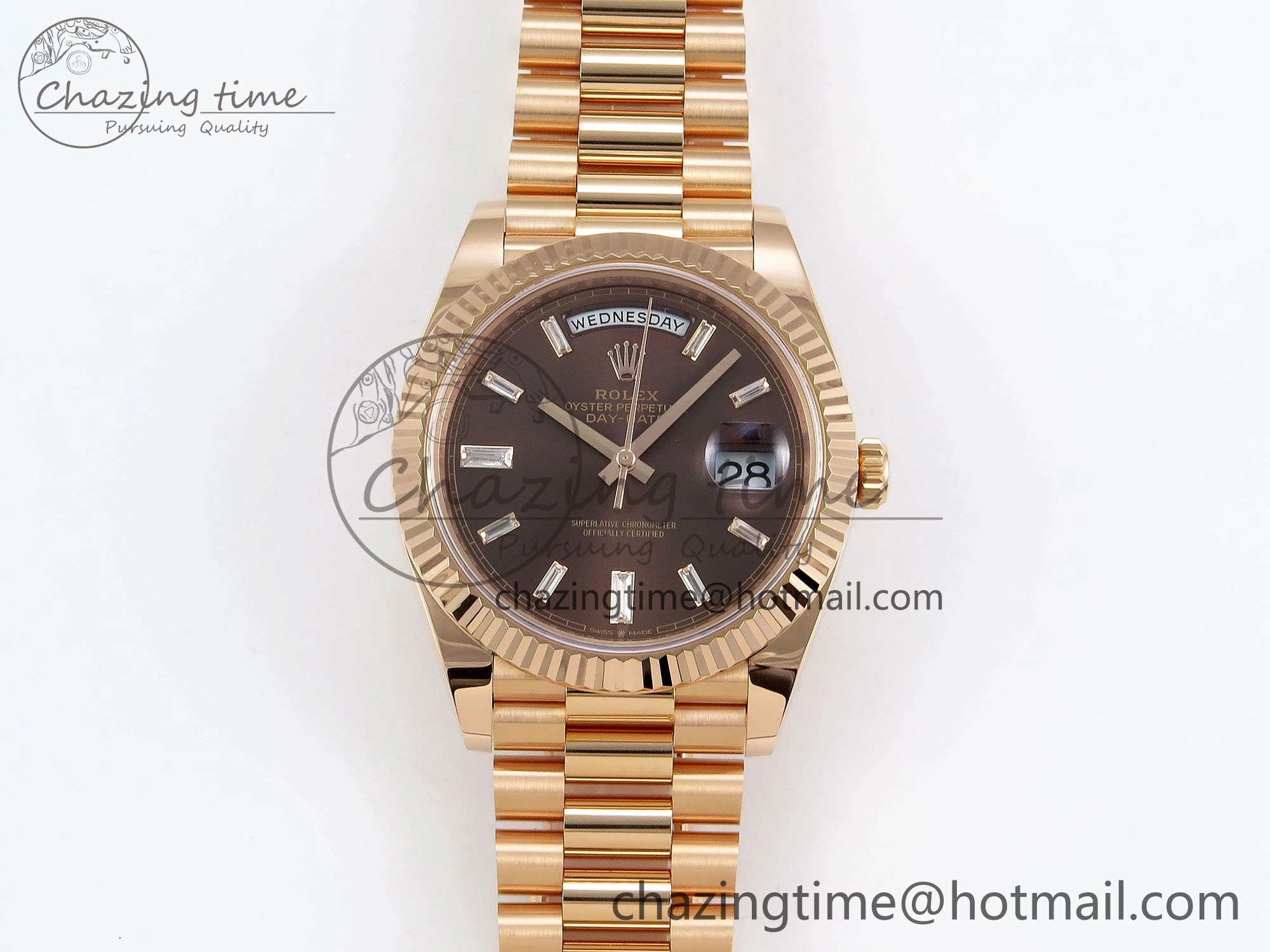 DayDate 40 228235 ARF 904L Steel Brown Crystal Dial on President Bracelet VR Timeless 1546