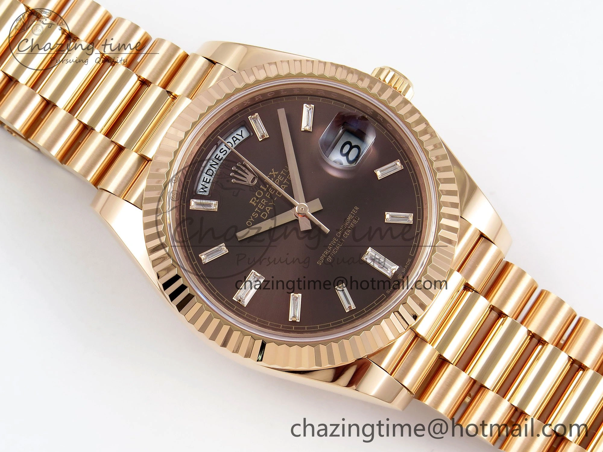 DayDate 40 228235 ARF 904L Steel Brown Crystal Dial on President Bracelet VR Timeless 1546