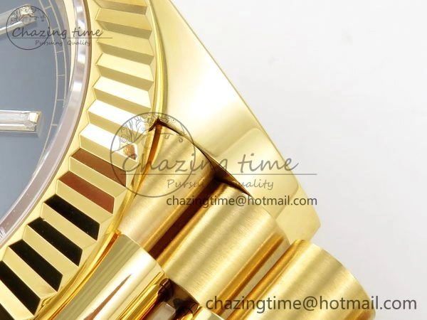 Durable DayDate 40 228238 ARF 904L Steel Black Crystal Diamonds Bezel on President Bracelet VR3255 (Gain Weight） 1504