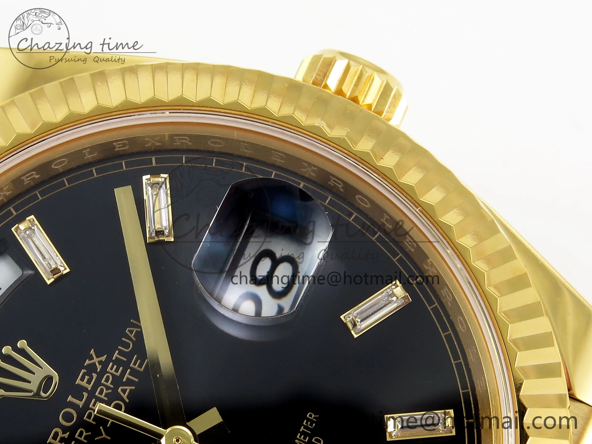 DayDate 40 228238 ARF 904L Steel Black Crystal Diamonds Bezel on President Bracelet VR Affordable 1548