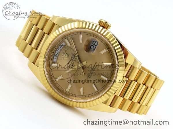 DayDate 40 228238 ARF 904L Steel Gold Stick Dial on President Bracelet VR Tailored 1549