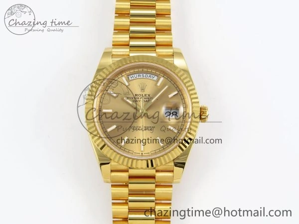 DayDate 40 228238 ARF 904L Steel Gold Stick Dial on President Bracelet VR Tailored 1549