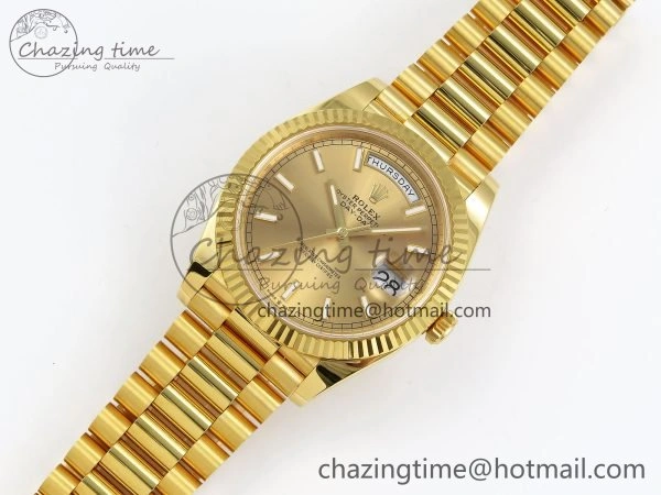 DayDate 40 228238 ARF 904L Steel Gold Stick Dial on President Bracelet VR Tailored 1549