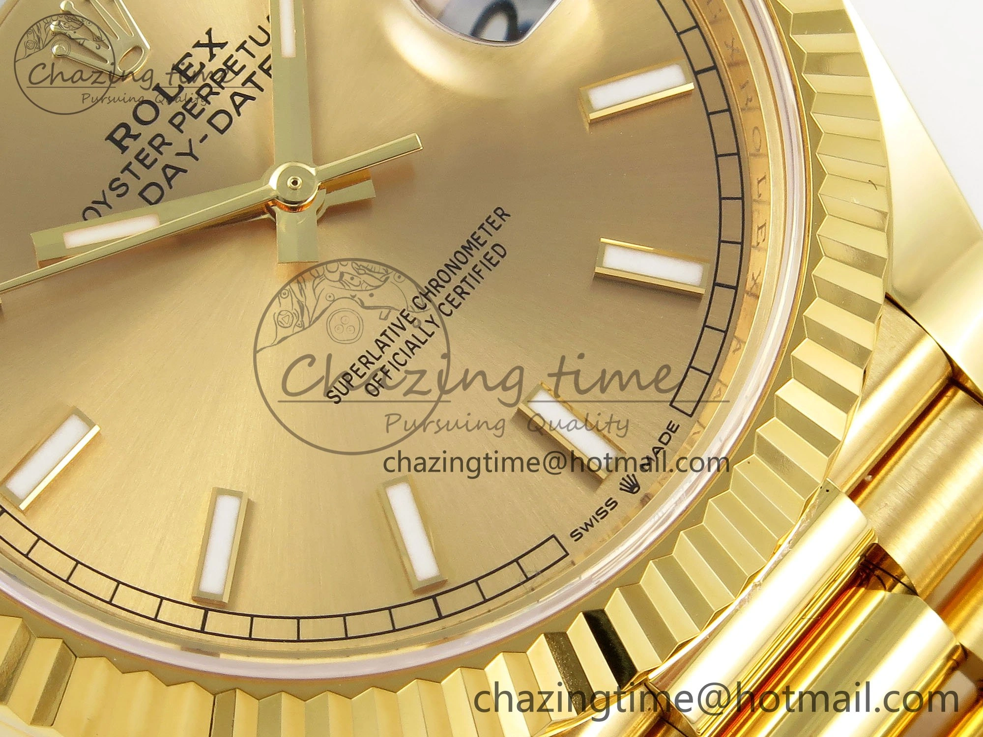 DayDate 40 228238 ARF 904L Steel Gold Stick Dial on President Bracelet VR Tailored 1549