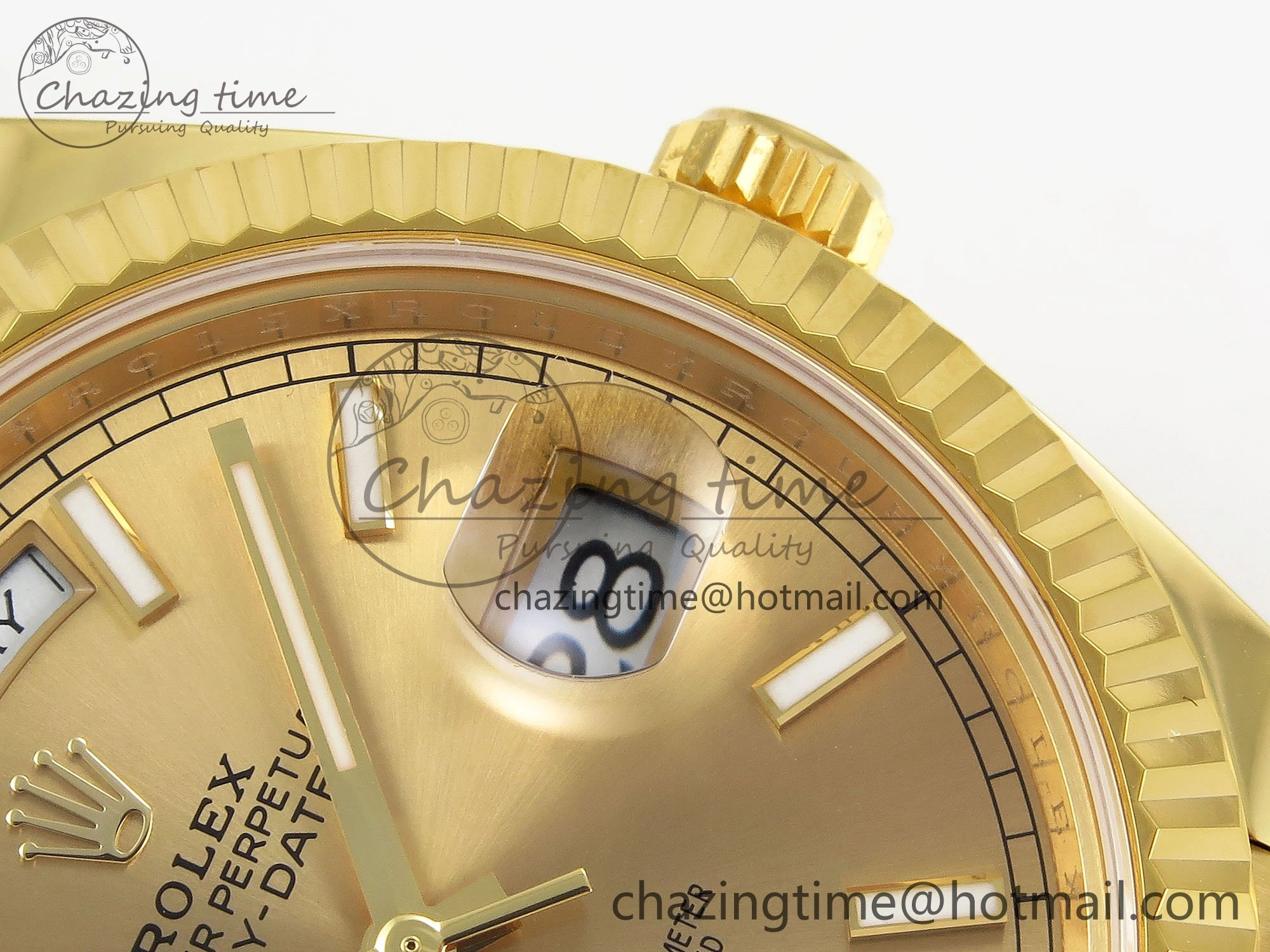DayDate 40 228238 ARF 904L Steel Gold Stick Dial on President Bracelet VR Tailored 1549