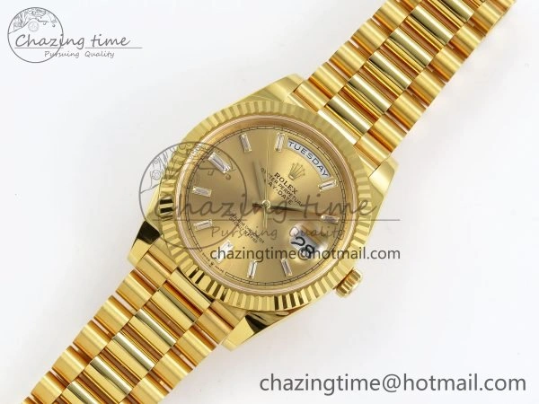 DayDate 40 228238 ARF 904L Steel YG Crystal Diamonds Bezel on President Bracelet VR Efficient 1550