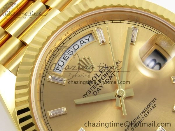 DayDate 40 228238 ARF 904L Steel YG Crystal Diamonds Bezel on President Bracelet VR Efficient 1550