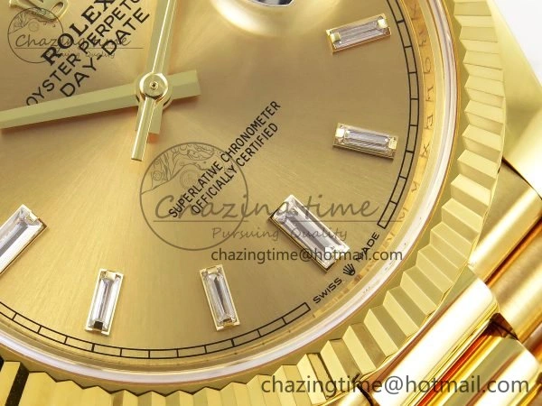 DayDate 40 228238 ARF 904L Steel YG Crystal Diamonds Bezel on President Bracelet VR Efficient 1550