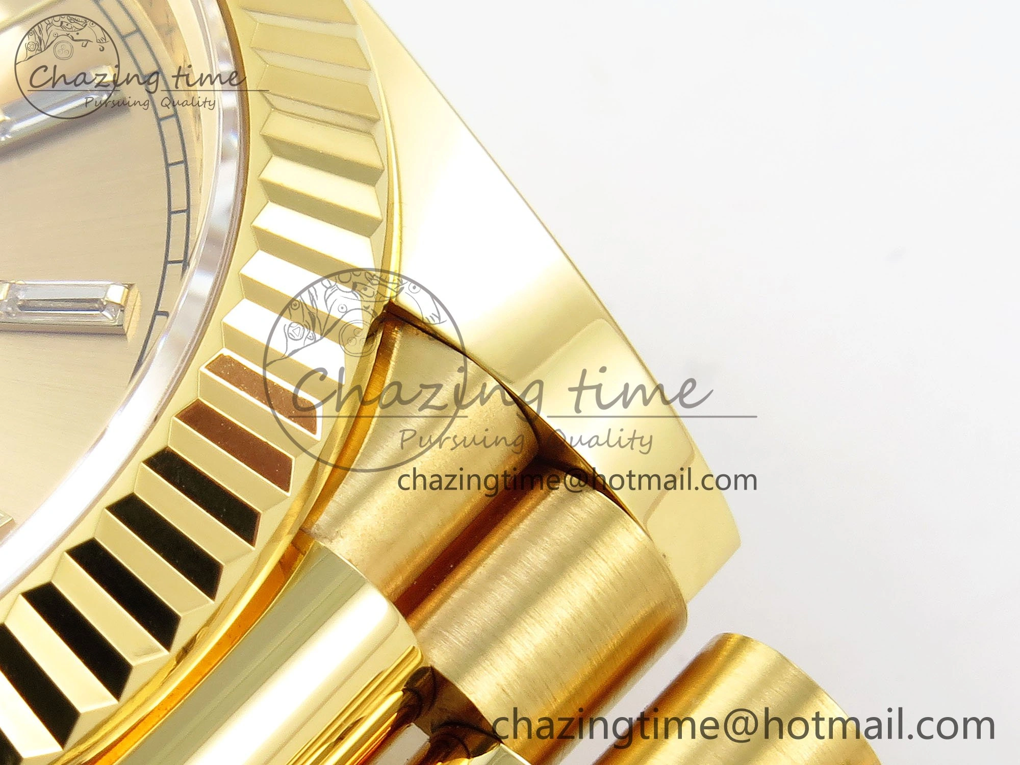 DayDate 40 228238 ARF 904L Steel YG Crystal Diamonds Bezel on President Bracelet VR Efficient 1550