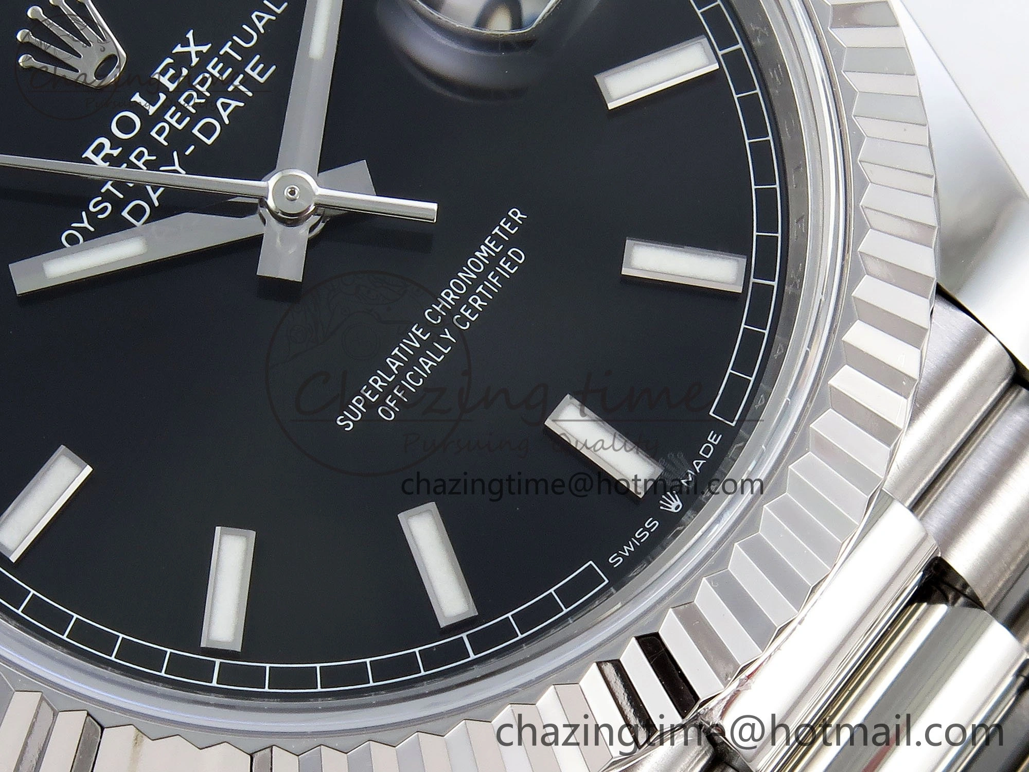 DayDate 40 228239 ARF 904L Steel Black Dial on President Bracelet VR HighPerformance 1542