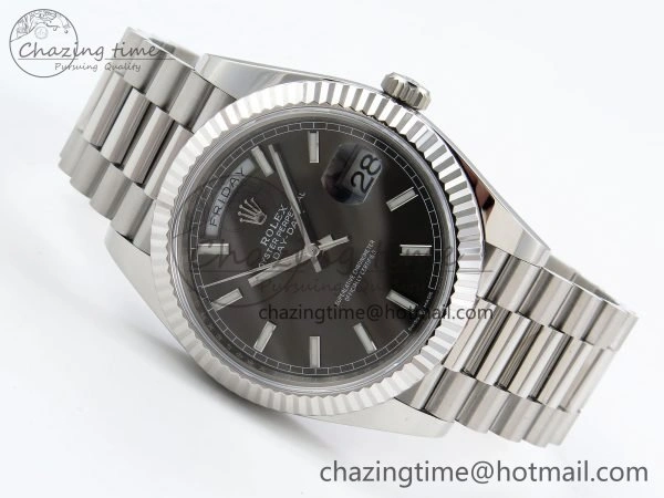 TravelReady DayDate 40 228239 ARF 904L Steel Grey Stick Dial on President Bracelet VR 1543