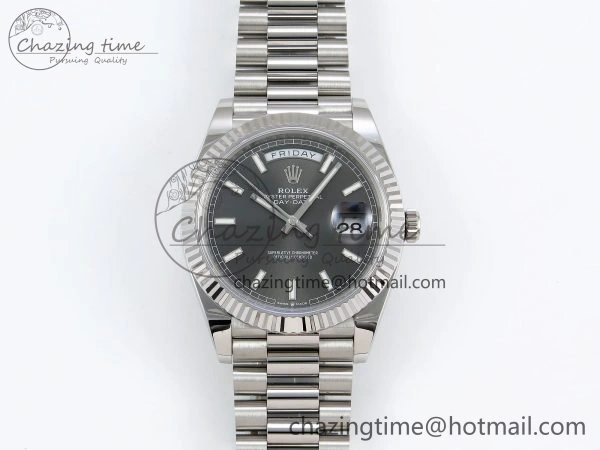 TravelReady DayDate 40 228239 ARF 904L Steel Grey Stick Dial on President Bracelet VR 1543