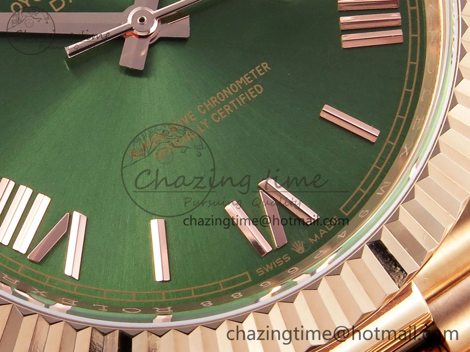 DayDate 40 RG GSF Gain Weight Green Roman Dial on President Bracelet A Unisex 1934